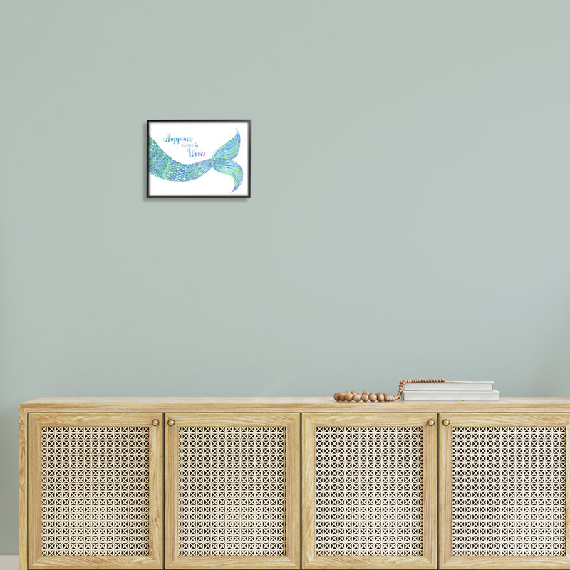 Happiness Comes In Waves, Giclée encadrée noir minuit, H 11 po x l 14 po x P 1,5 po