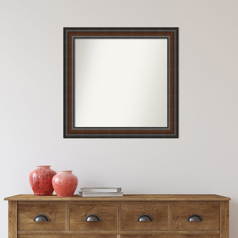 Halcott Solid Wood Rectangle Wall Mirror, 27" H x 26" W