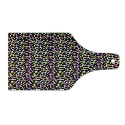 Ambesonne Leopard Print Tempered Glass Cutting Board Wild Exotic Animal Multicolor