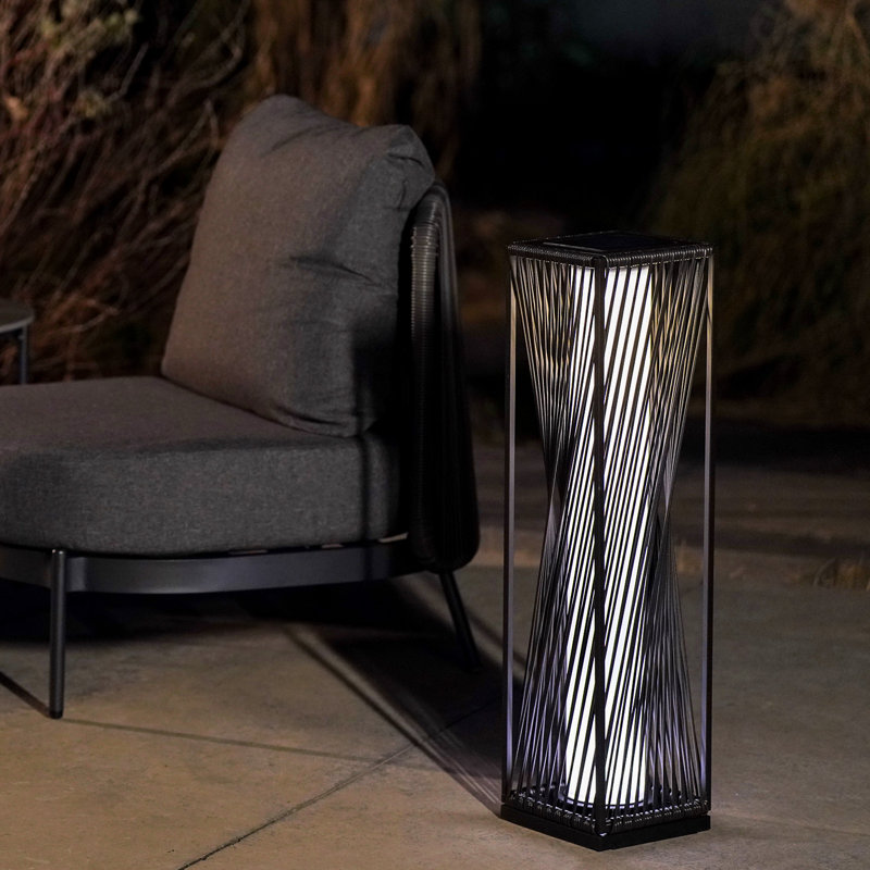 30'' Solar Powered Integrated LED Outdoor Floor Lamp, Dark Brown