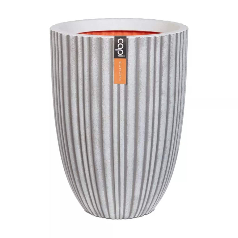 Capi Vase Urban Tube Elegant Low, 58 cm H x 46 cm W x 46 cm D, Ivory
