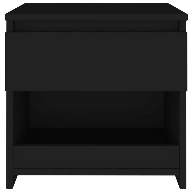 Cryal 40cm W Manufactured Wood Bedside Table, Black