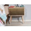 Table de chevet 2 tiroirs Rylie en noyer / or / noir