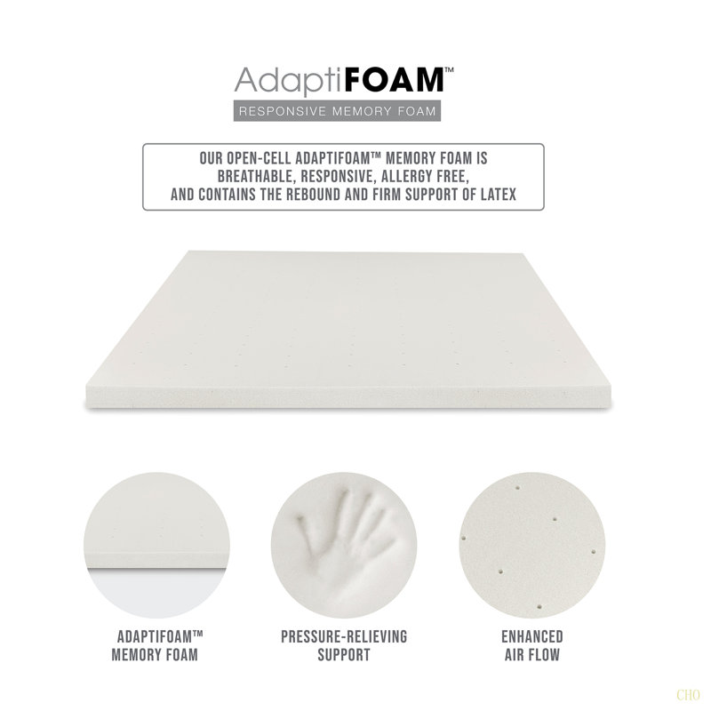 Surmatelas adaptatif 3 pouces Albertyne Adaptive, Très grand lit