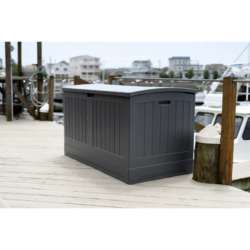 Coffre de terrasse 200 gallons Suncast résistant à l'eau, Gris