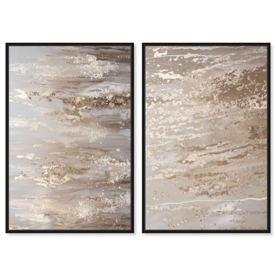 Ensemble de 2 reproductions d'art sur toile en bronze