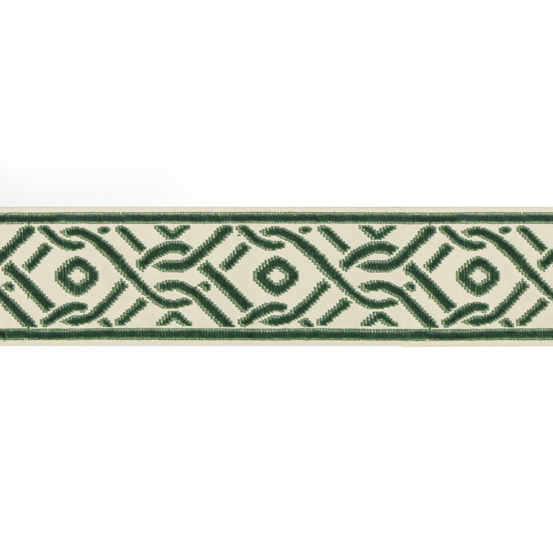 Treillis Passementerie Pailou Fabric, Beige