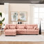 Canapé modulaire modulaire, canapé Cloud, canapé en L avec repose-pieds mobile, sièges profonds modernes pour le salon, canapé 3 places surdimensionné, canapés confortables en flanelle pour chambre à coucher, 5 coussins-1037213404
