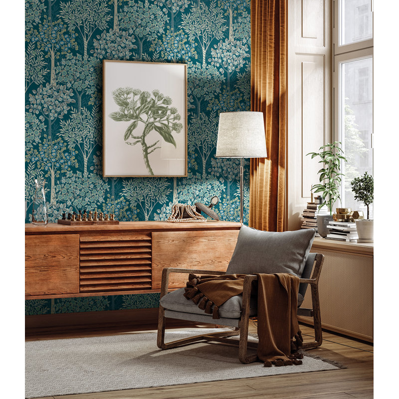 Rouleau de fleurs Adeanna, Bleu sarcelle / crème