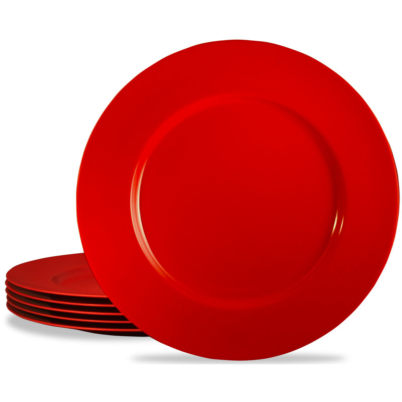 Assiette plate en mélamine 11 po Alicio, Rouge