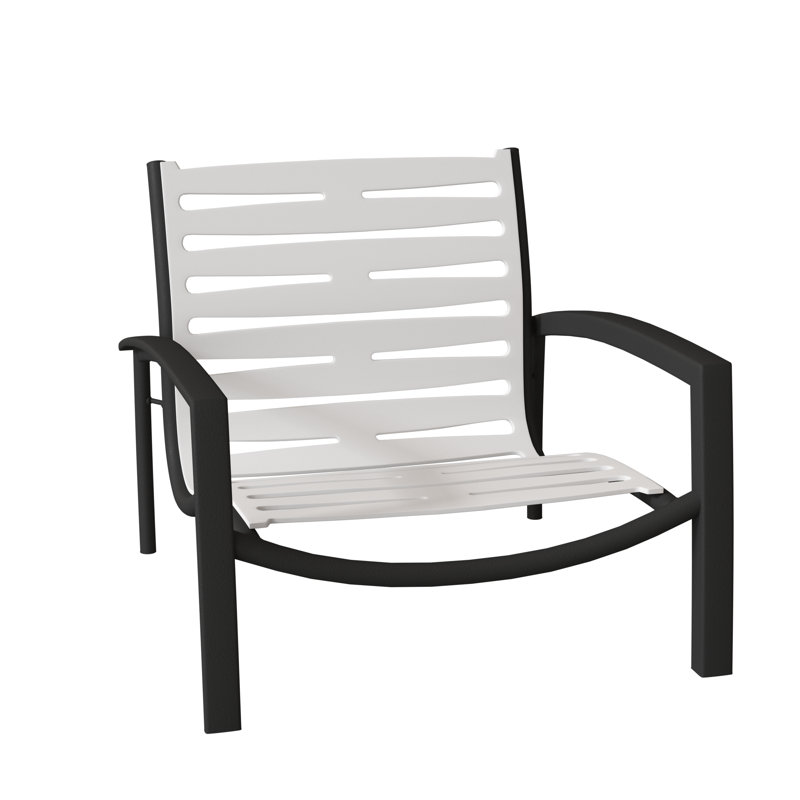 South Beach EZ Span™ Outdoor Lounge Chair, Snow Vinyl, Obsidian