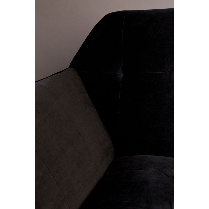 Kate Velvet Sofa, Black