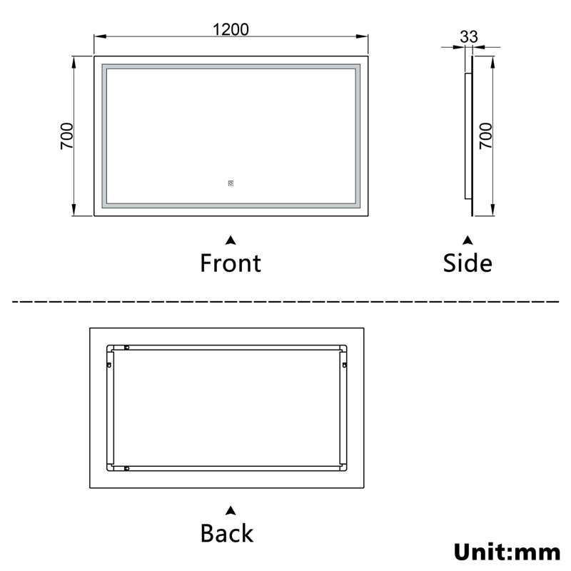 Courtnei Mirror, 120cm x 70cm
