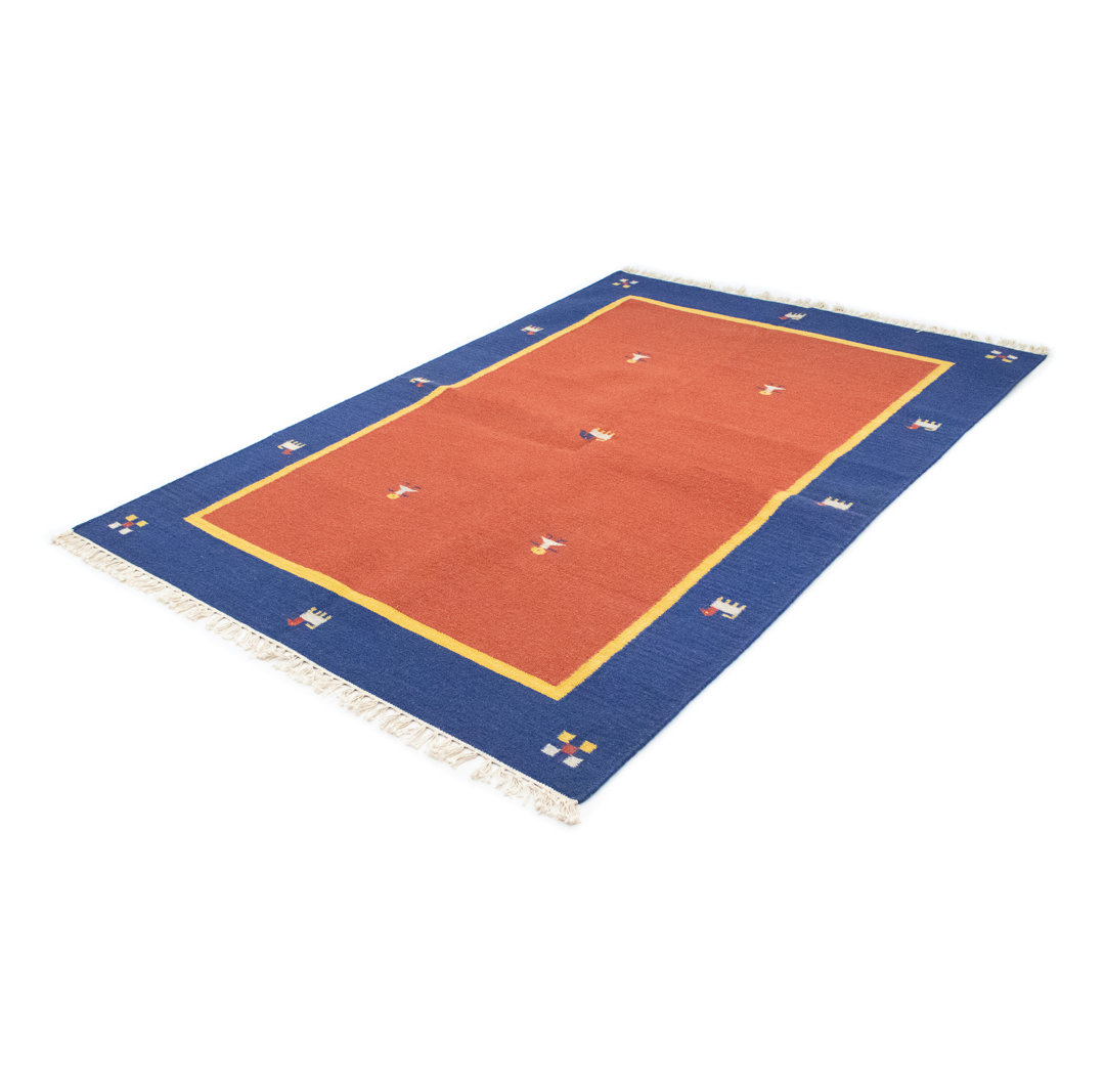 Handmade Kilim Wool Red Indoor/Outdoor Rug