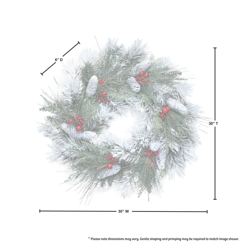 Couronne de pomme de pin 30 po Frost