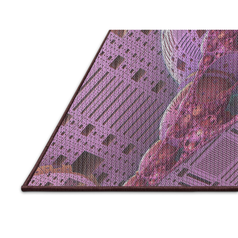 Tapis mauve à métier motorisée, Rectangle 2 pi x 4 pi