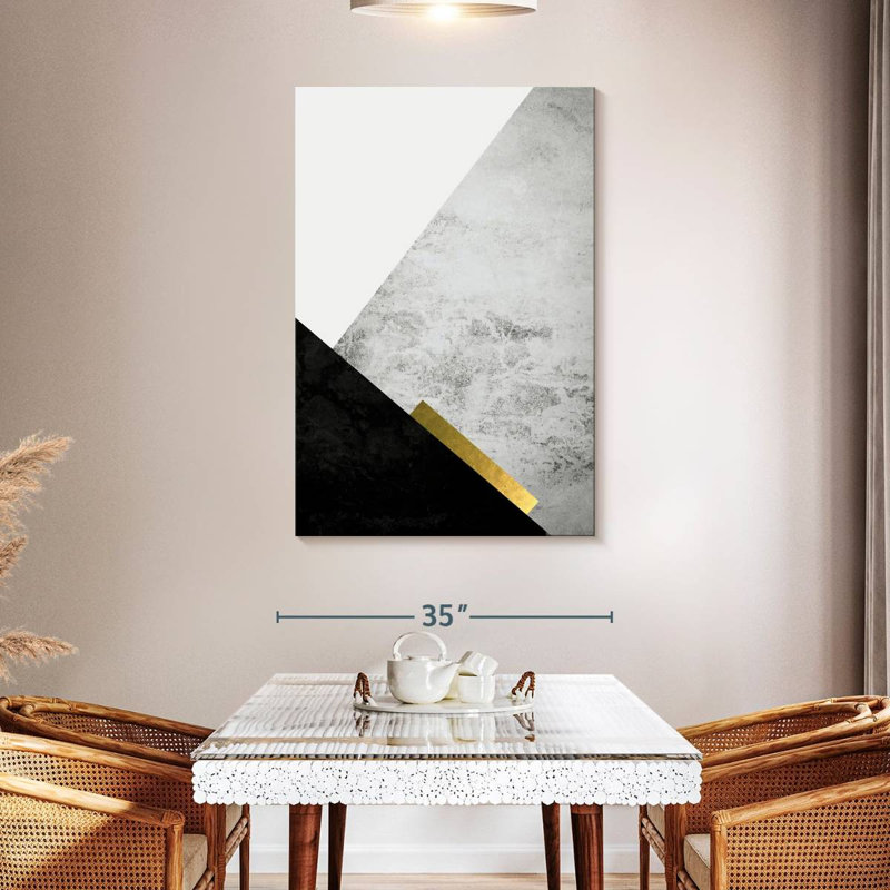 Avery Black Grey Gold Mountains II, 48" H x 32" W