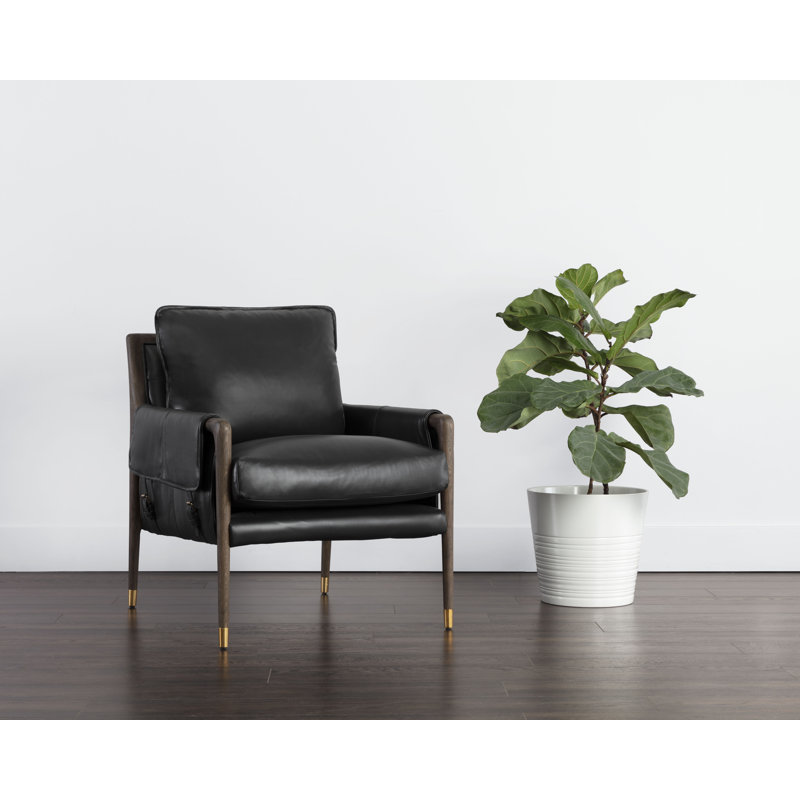 Mauti Armchair - Distressed Brown, Black