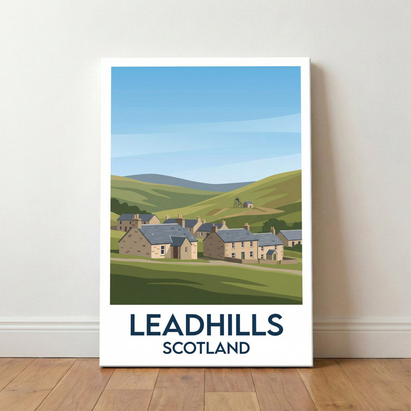Leadhills, Scotland - Romantic Mining Village Travel Poster, Scottish Borders Print. Giclee Print On Wrapped Canvas. Wall Art, Home Decor - Cities & Towns, Scotland - Wrapped Canvas Print