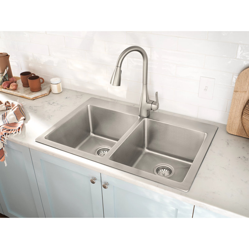 Moen Kiran One-handle High Arc Pulldown Kitchen Faucet with Power Clean, Stainless Steel
