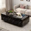 Table basse à plateau relevable noir avec rangement, lumières DEL, chargement sans fil et haut-parleur Bluetooth | Idée de cadeau-1143794168
