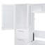 Grand lit escamotable mural avec placard et tiroirs, grand lit, blanc