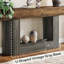 Console 63 pouces Farmhouse avec rangement à 2 niveaux, finition rustique brune et grise pour les entrées et les couloirs modernes-238141953