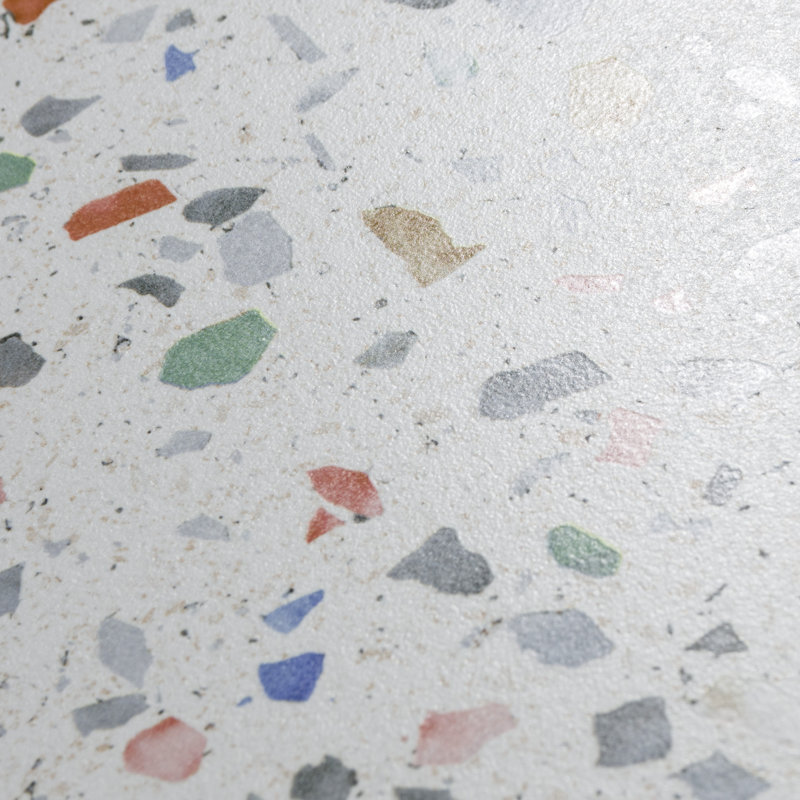 Venice 8.63" x 9.88" Porcelain Patterned Wall & Floor Tile, White/Multi