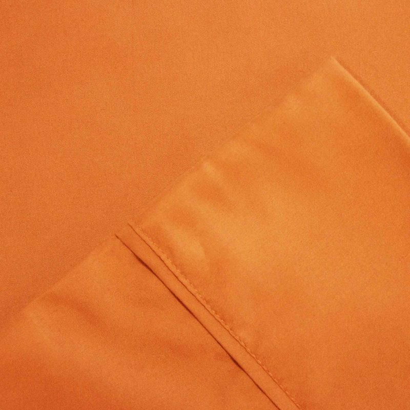 Microfiber Sheet Set, Queen Sheet Set + Fitted Sheet + 2 Pillowcases, Paradise Orange