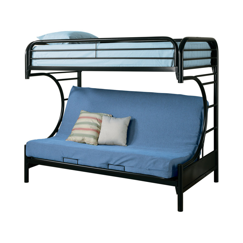 Aliasa Twin over Futon Bunk Bed, Black