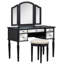 Ensemble de coiffeuse 43 "avec tiroirs en miroir et tabouret, miroir à trois volets, ensemble de coiffeuse pour la chambre