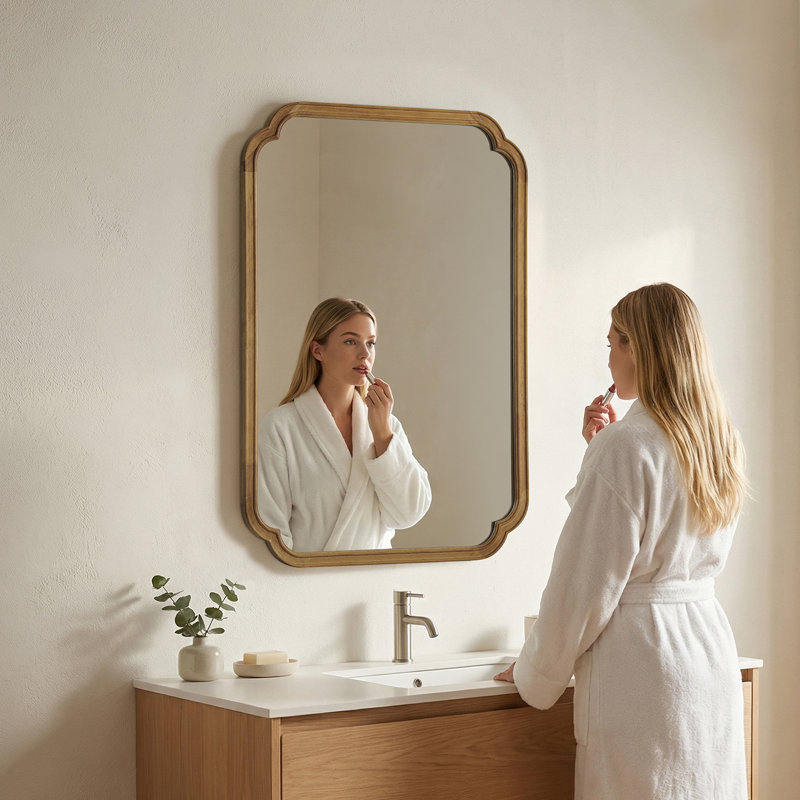 Miroir mural Ali, 1, Bois naturel, 40 po x 28 po