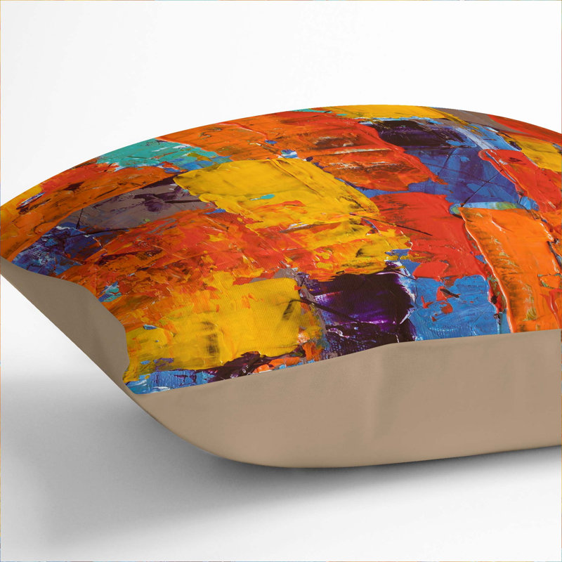 Abstract Square Cushion, 40 x 40 cm, Stone
