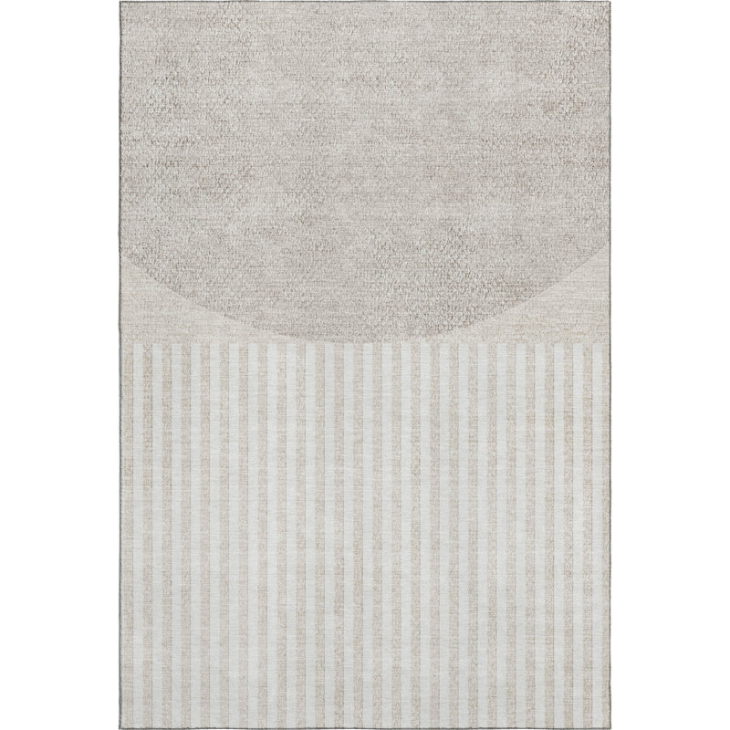 Premium Machine Washable Mayfield AMF2134 Geometric Rug, 9' x 12', Putty