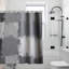 Rideaux de douche à carreaux gris pour salle de bain, 71 po x 71 po-444320950