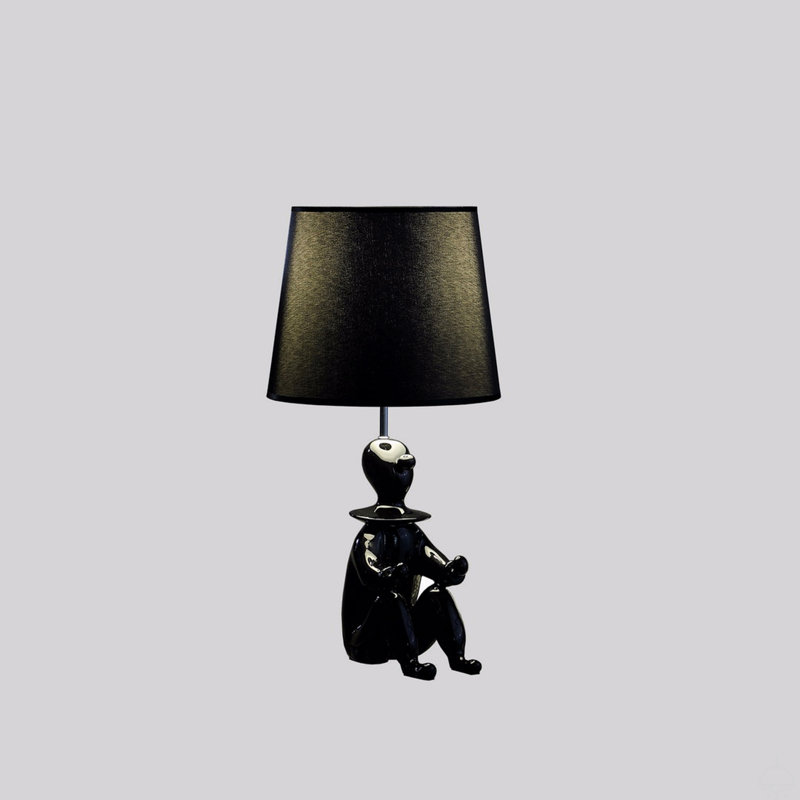 Lampe de table moderne en résine, Noir, Noir