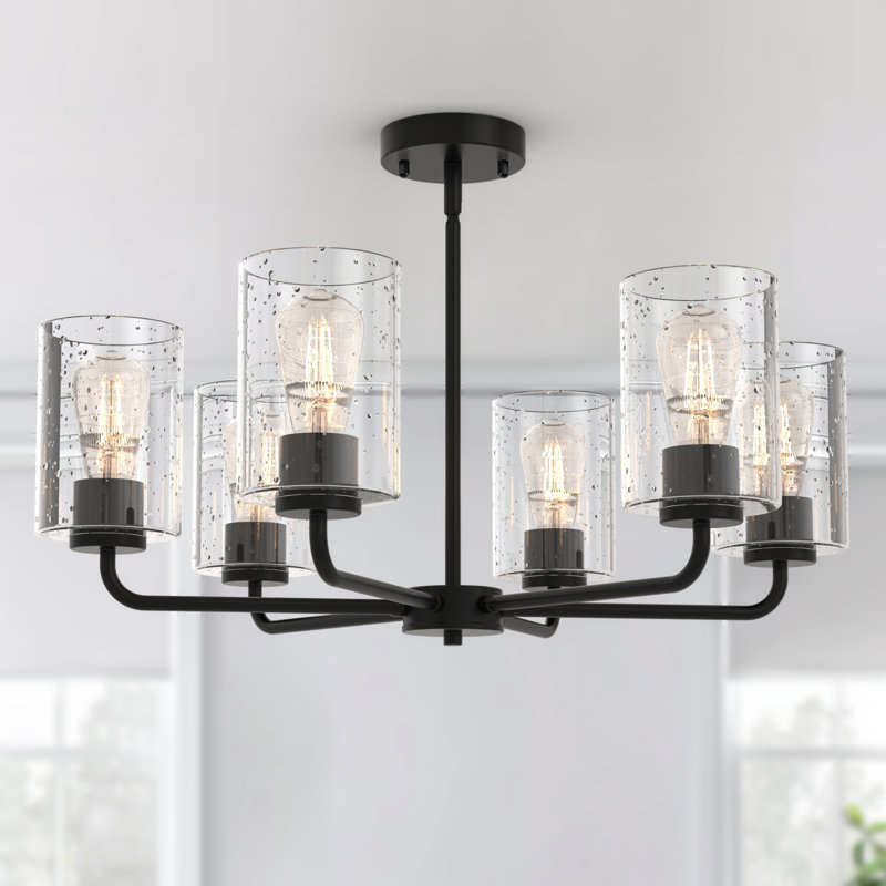 Aftin 6-Light Flush Mounted Pendant Lighting Chandelier For Hallway Loft Kitchen Bar Close To Ceiling