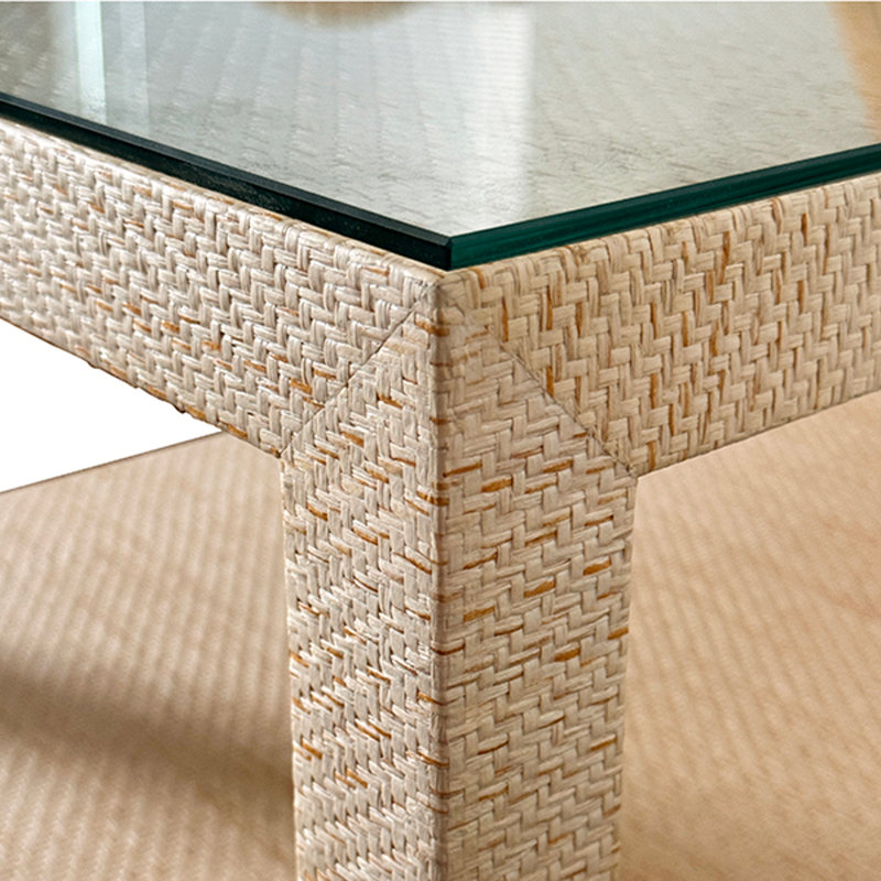 Douglas Glass End Table, Natural