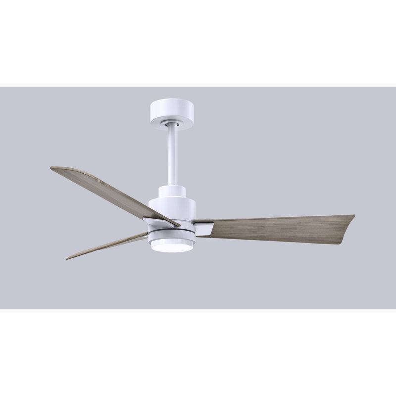 Ventilateur de plafond Alessandra, Blanc mat, 42", Ton bois de frêne gris