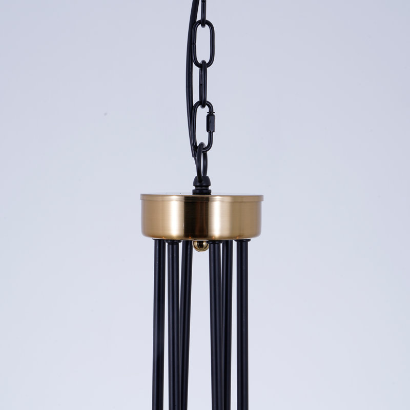 6-Light 27.6" Black & Gold Traditional Chandelier