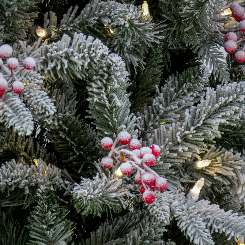 Sapin de Noël givré pré-éclairé, 7.5'