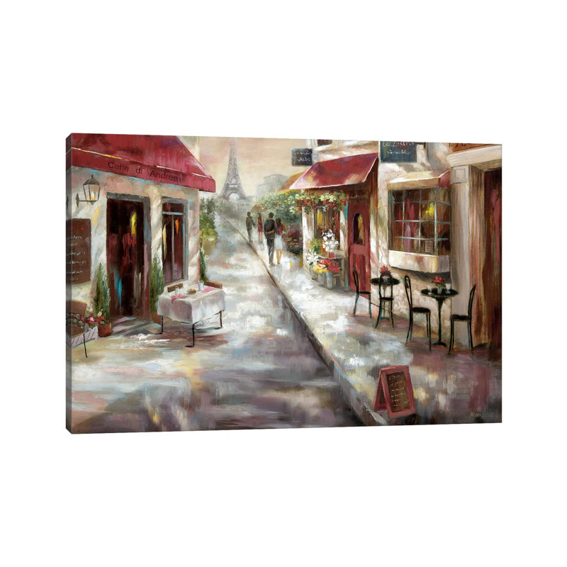 Parisian Café by Nan - Painting on Canvas, Wrapped Canvas, 66.04 cm H x 45.72 cm W x 3.175 cm D