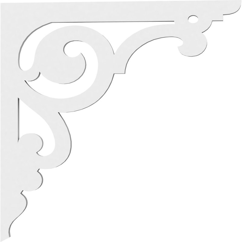 5/8"W X 18"D X 18"H Heath Architectural Grade PVC Bracket, 5/8" x 18" x 18", Heath