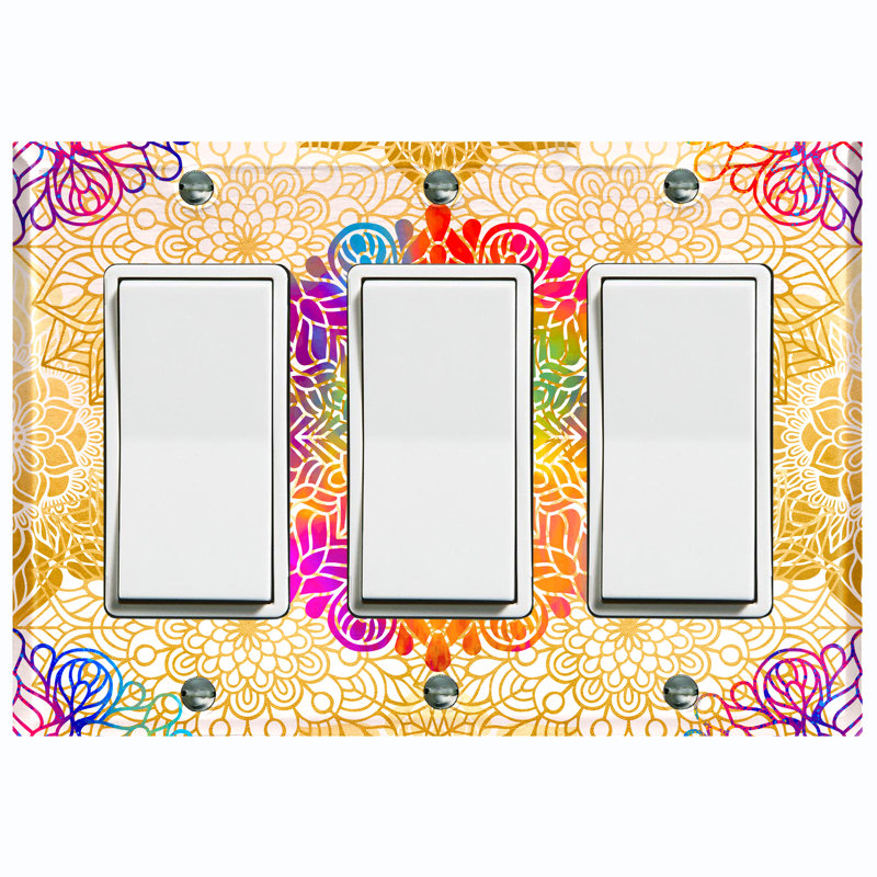Patterned 3 - Gang Toggle Light Switch Standard Wall Plate