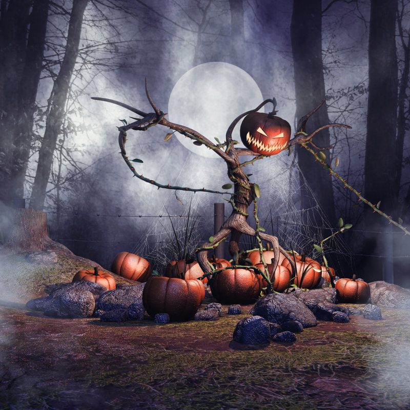 Halloween Scarecrow by FairytaleDesign - Wrapped Canvas Painting, 91cm H x 91cm W
