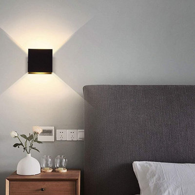 Lightess Modern Wall Sconce Dimmable 10W Hardwired, Up Down Wall Mount Lights Indoor Mini Metal LED Wall Lamp For Living Room Bedroom Hallway Decor, Warm