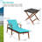 Lamiek Outdoor Acacia Wood Chaise Lounge with Table , Cushion Included