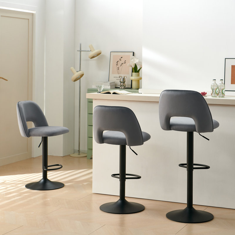 Swivel Adjustable Height Counter Stool, Grey