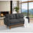 67.7" Wide Mid-Century Modern Upholstered Tufted Loveseat Sofa With Wooden Legs-1837651940