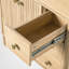 Meuble-lavabo simple de 76 cm avec lavabo en céramique, 3 tiroirs et armoire avec tablette réglable, design cannelé, style japonais, salle de bain